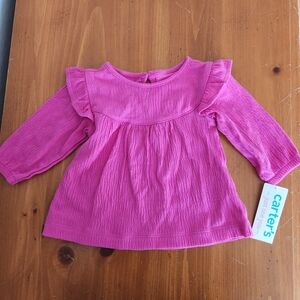 NWT 3m Carter's Vibrant Pink Long Sleeve Tee